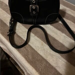 Coach Black Crossbody Bag with Buckle Detail